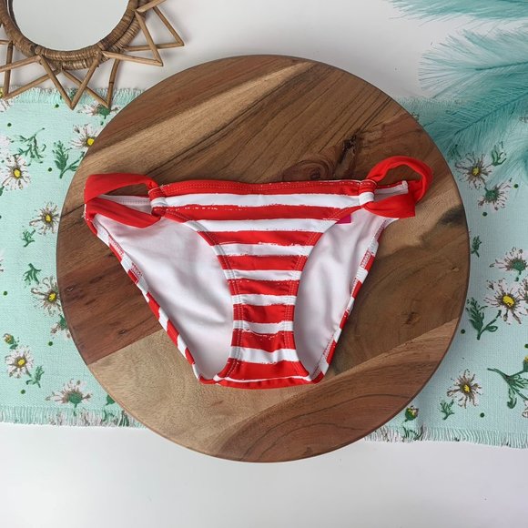 Xhilaration Swim Nwt Red And White Striped Bikini Bottoms